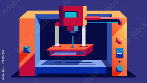A closeup of a 3D printer in action creating a prototype of a new product with intricate details and dynamic shapes highlighting the rapid