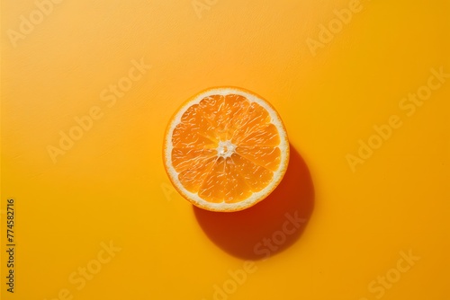 Orange on white background, vibrant color contrast, freshness