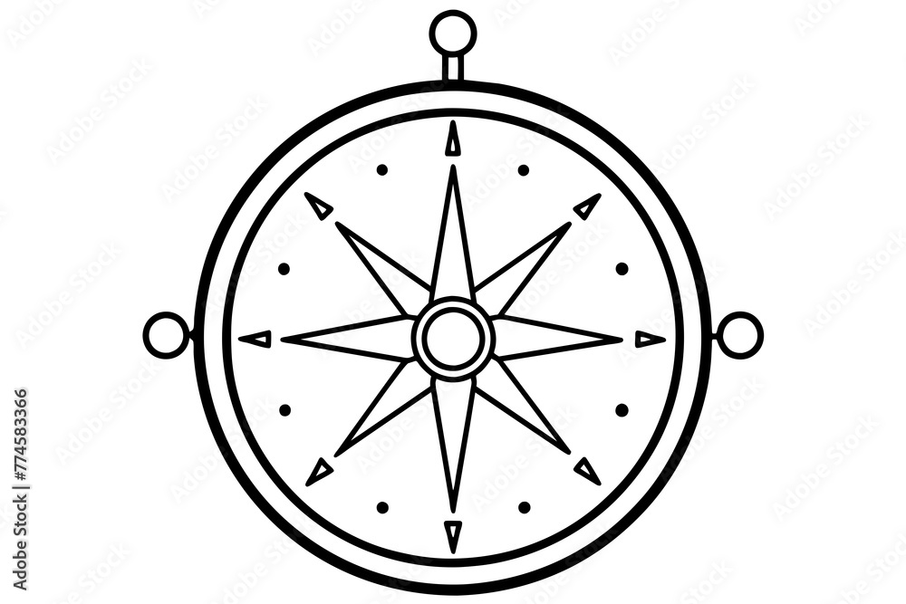 line art of a compass