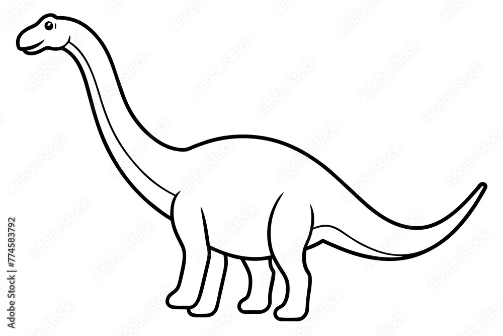 brachiosaurus line art vector illustration