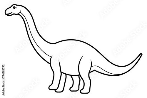 brachiosaurus line art vector illustration
