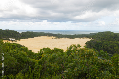 Sand dune near Lake Wabby on the sand island of K’gari (Fraser Island), Queensland, Australia photo