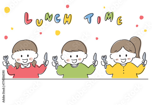 食事シーンの子どものイラストセット
