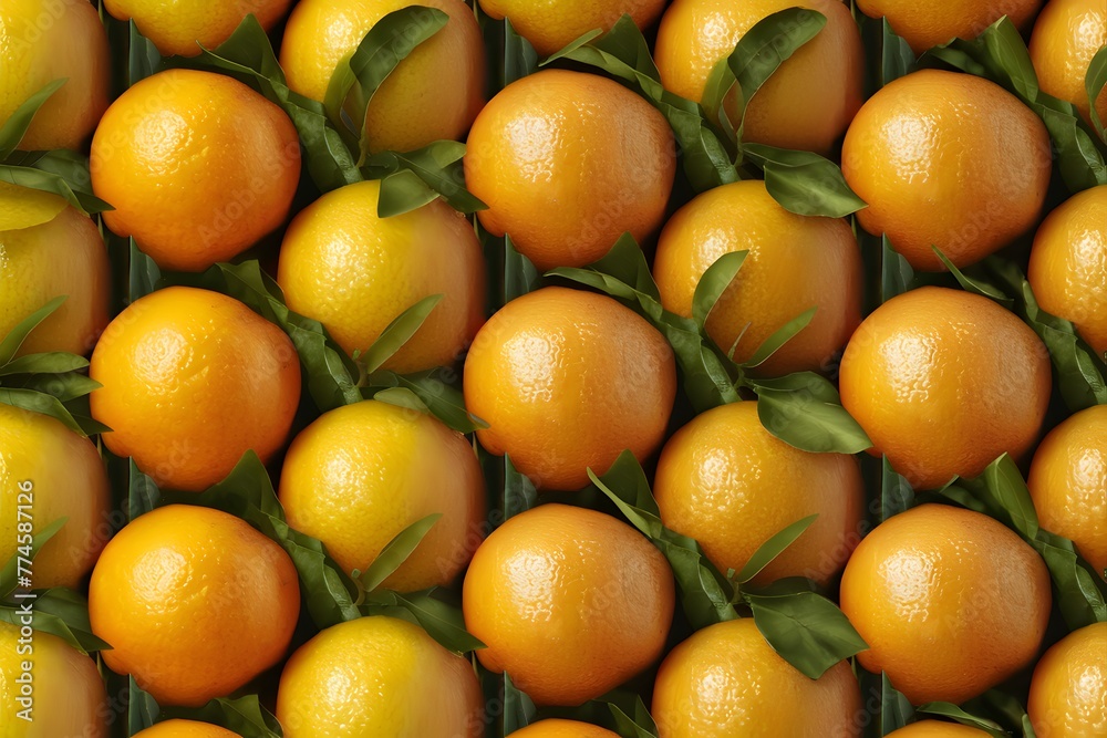 Realistic oranges close up, tropical fruit pattern banner image Realistic oranges close up, tropical fruit pattern banner image