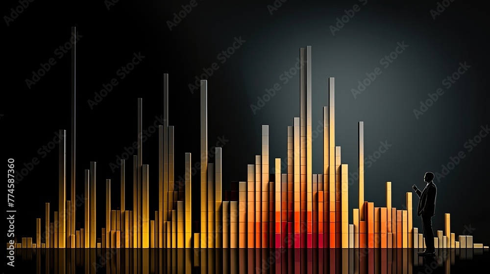Obraz premium businessman examines a statement and analyzes the graph. Generative AI Technology 