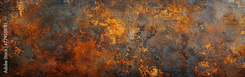 Rustic Corten Steel Stone Texture - Grunge Orange Brown Metal Panorama Background Banner