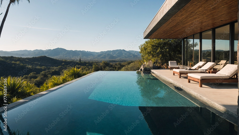 Fototapeta premium Modern House with Pool 