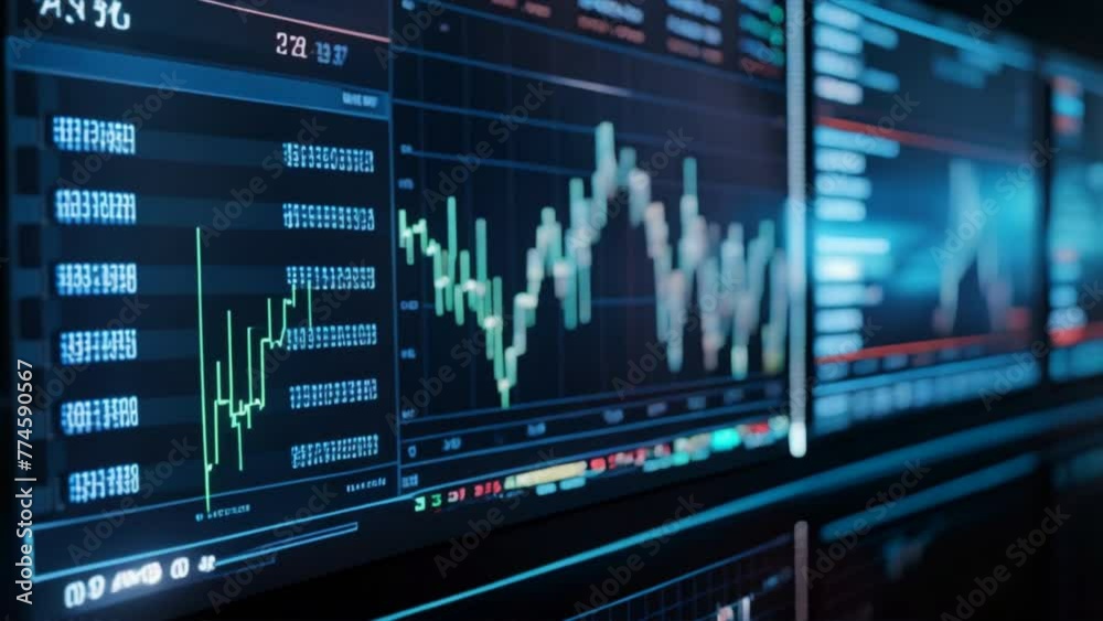 Crypto exchange market chart, Stock market data ,Stock market on the monitor Crypto exchange market chart, Stock market data ,Stock market on the monitor