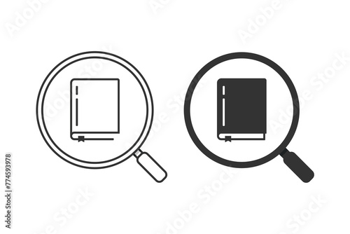 Search book icon. Illustration vector