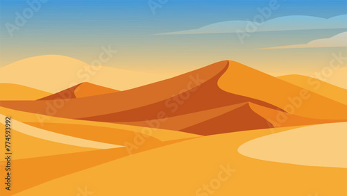 A deserted desert landscape with sand dunes constantly shifting and redefining the landscape representing the ongoing battle within oneself to photo