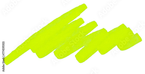 Transparent png of Stroke drawn with neon yellow marker