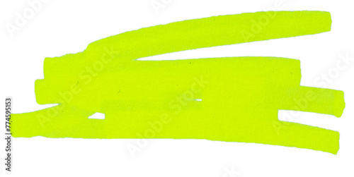 Transparent png of Stroke drawn with neon yellow marker