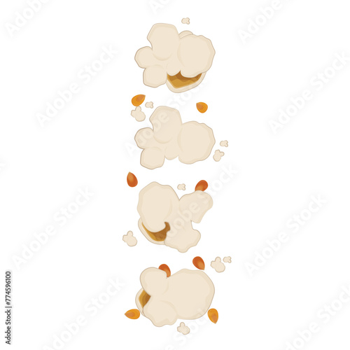 Floating Pop Corn Vector Illustration Logo