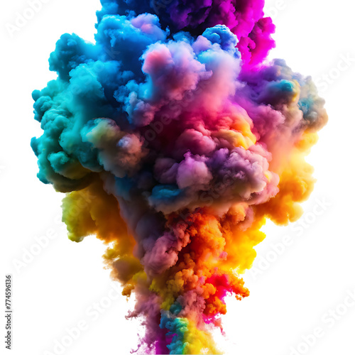 Chromatic burst vibrant colorful smoke explosions