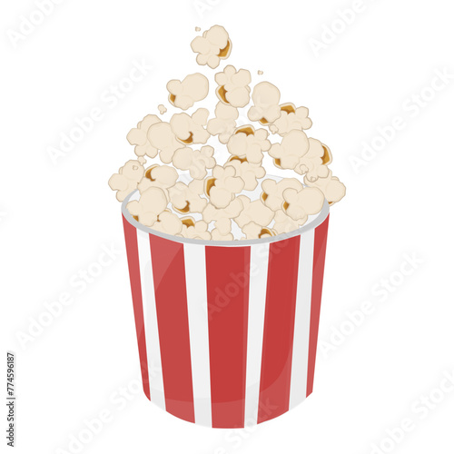 Logo Vector illustration of pop corn in a paper bucket