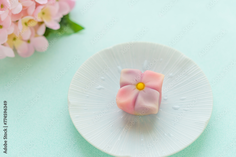 custom made wallpaper toronto digital季節の和菓子「紫陽花」