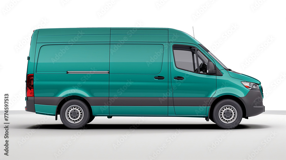 Modern Delivery Van in Vibrant Green Ready for Branding