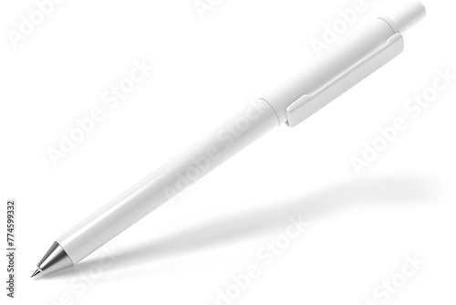 Sleek Retractable White Ballpoint Pen in a Modern Design