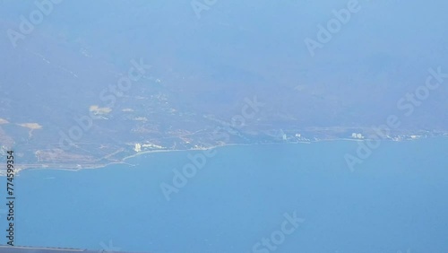 Aerial view of the Caribbean coast in Santa marta, Colombia photo