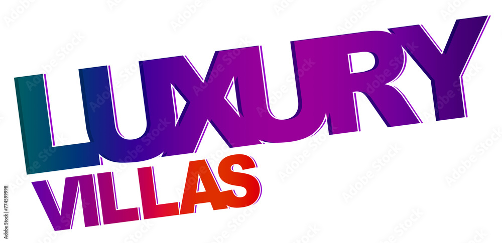 Luxury Villas text, travel logo, creative text design, Illustration