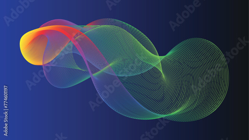 Vector wave spectrum gradient isolated for technology, digital, communication, science.