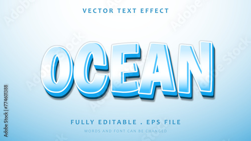 Gradient Blue Ocean Editable Text Effect Design Template