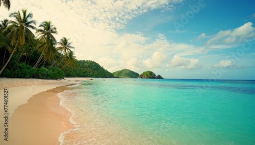 Beautiful empty tropical beach and sea landscape background