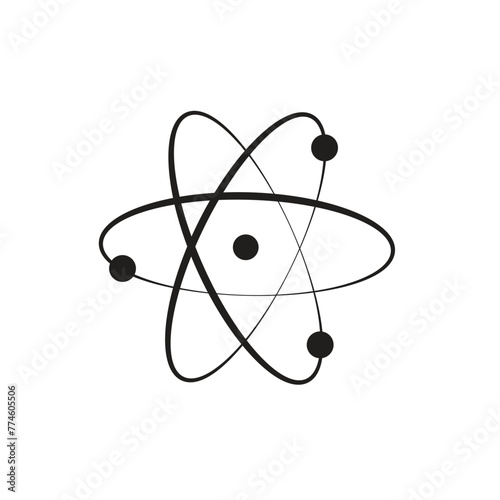 Flat Atom icon symbol vector Illustration
