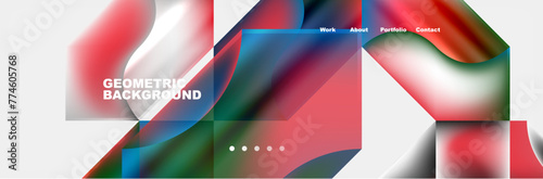 Colorful gradients with abstract geometric shapes. Vector Illustration For Wallpaper, Banner, Background, Card, Book Illustration, landing page