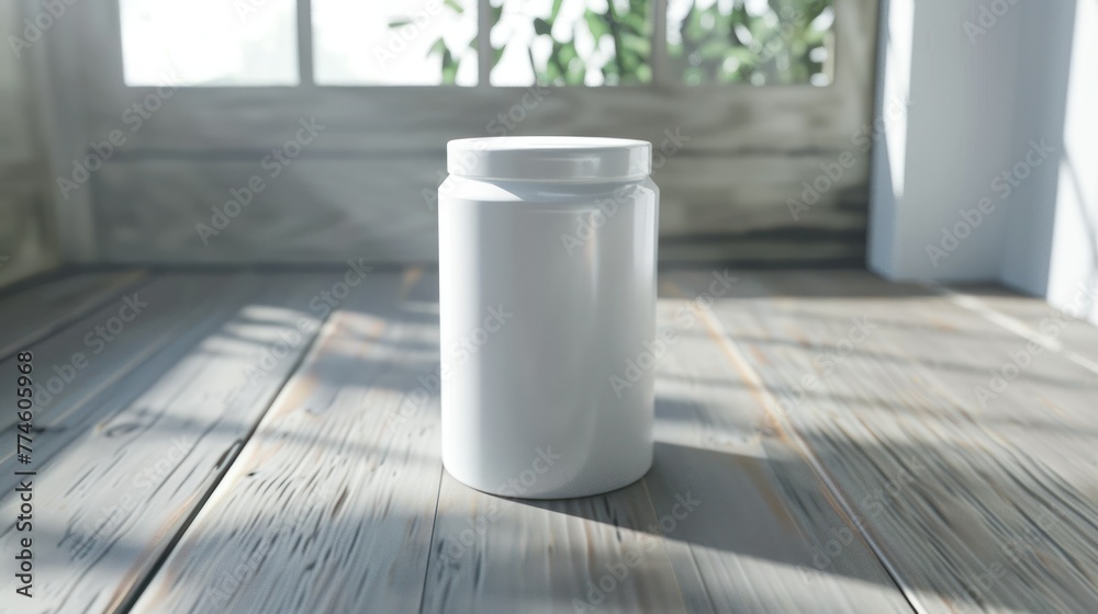 white plastic canister