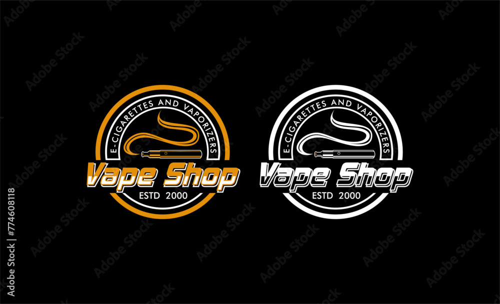 Fototapeta premium vape shop logo design