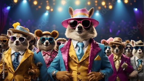 Stylish Suits and Silly Shades,  The Comical World of Animal Fashion, Funny Animals in Fashion, The Dapper Animals Collection, Trendy Animals in Sunglasses and Suits, Chic, Dapper, Suave, Stylish © Uzair