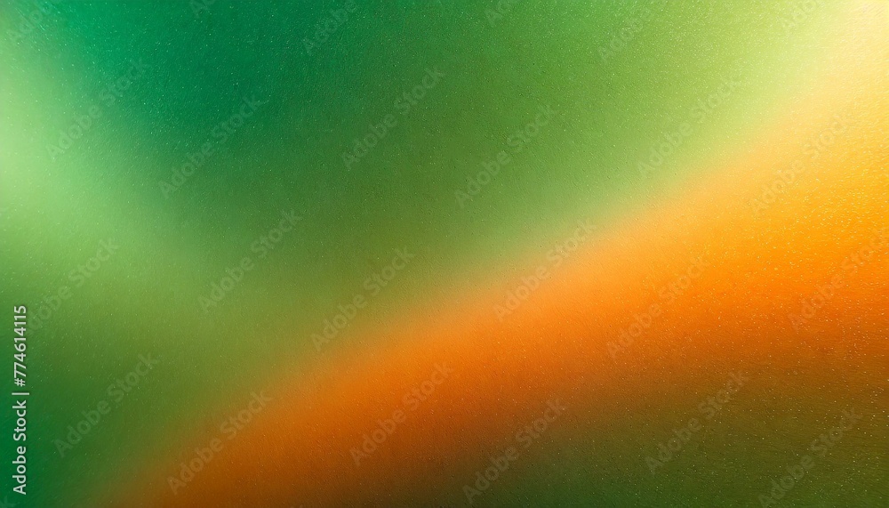 Enchanted Glow: Orange and Green Abstract Background with Bright Light