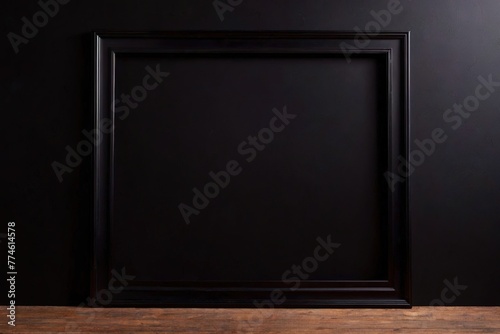 Product packaging mockup photo of Black wall frame, studio advertising photoshoot