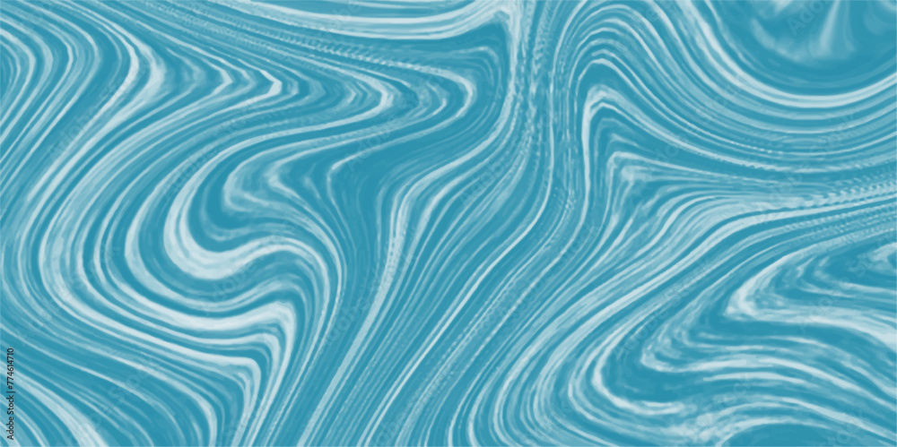 Abstract beautiful swirl liquid blue background, Bright and shiny swirl liquid background. multicolored pattern for designer white paint mixing into blue Liquid mixing marble wallpaper.