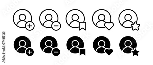 User profile icon vector set. Person symbol