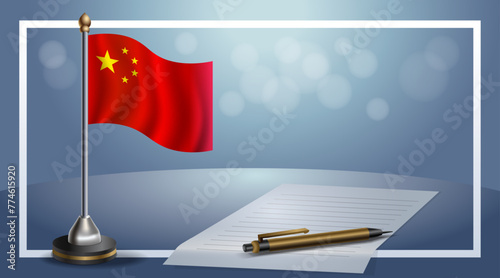 China National Day, template banner with bokeh background, vector Illustration