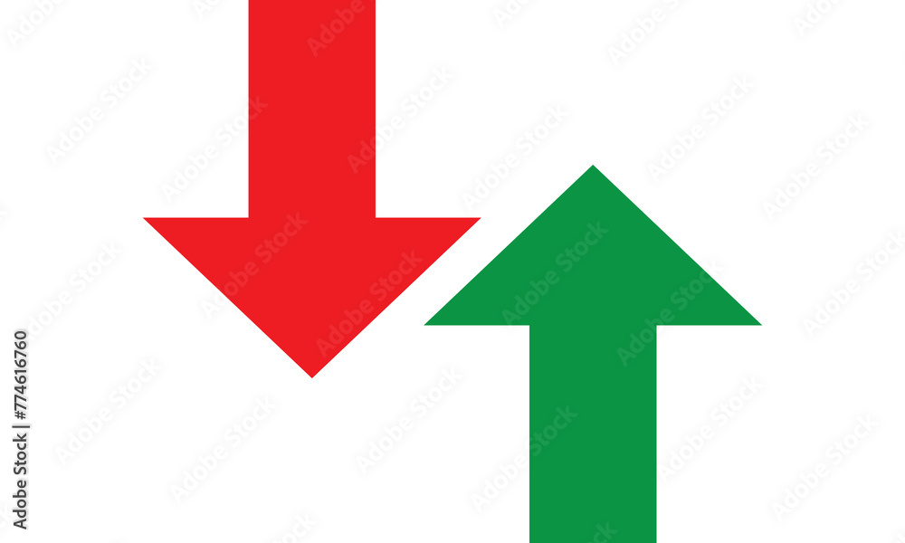 Vector Arrows isolated. Down and up arrows. Vector illustration. EPS 10 Vector Arrows isolated. Down and up arrows. Vector illustration. EPS 10