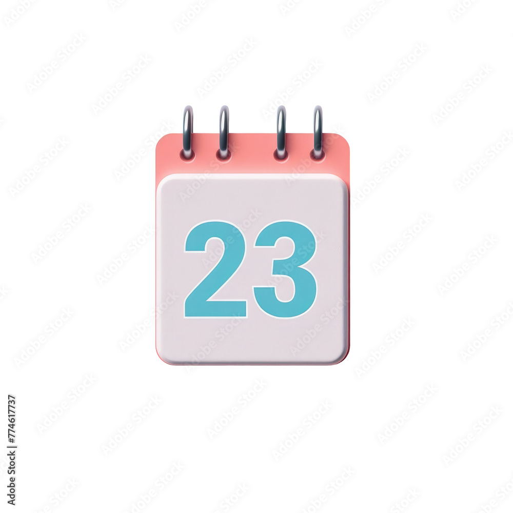 A close up of a calendar with the number 23 on it A close up of a calendar with the number 23 on it