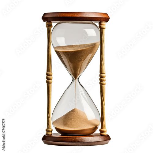 illustration of sand flowing hourglass, Isolated on transparent PNG background, Generative ai © Rajesh