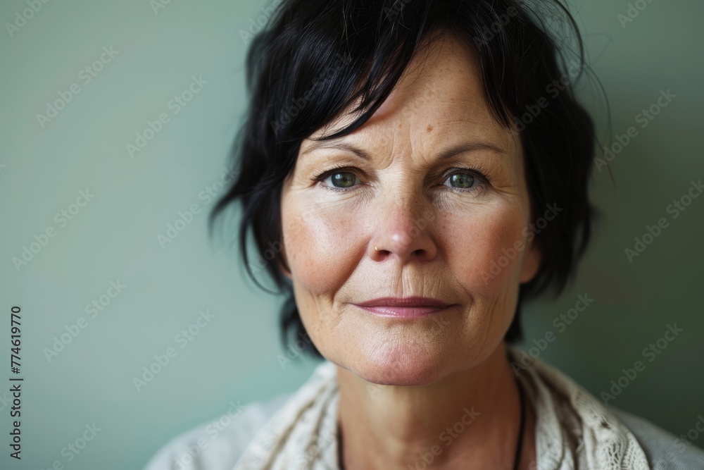 Portrait of a senior woman looking at the camera with a serious expression Portrait of a senior woman looking at the camera with a serious expression