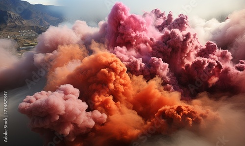 Colorful Cloud of Smoke Flying