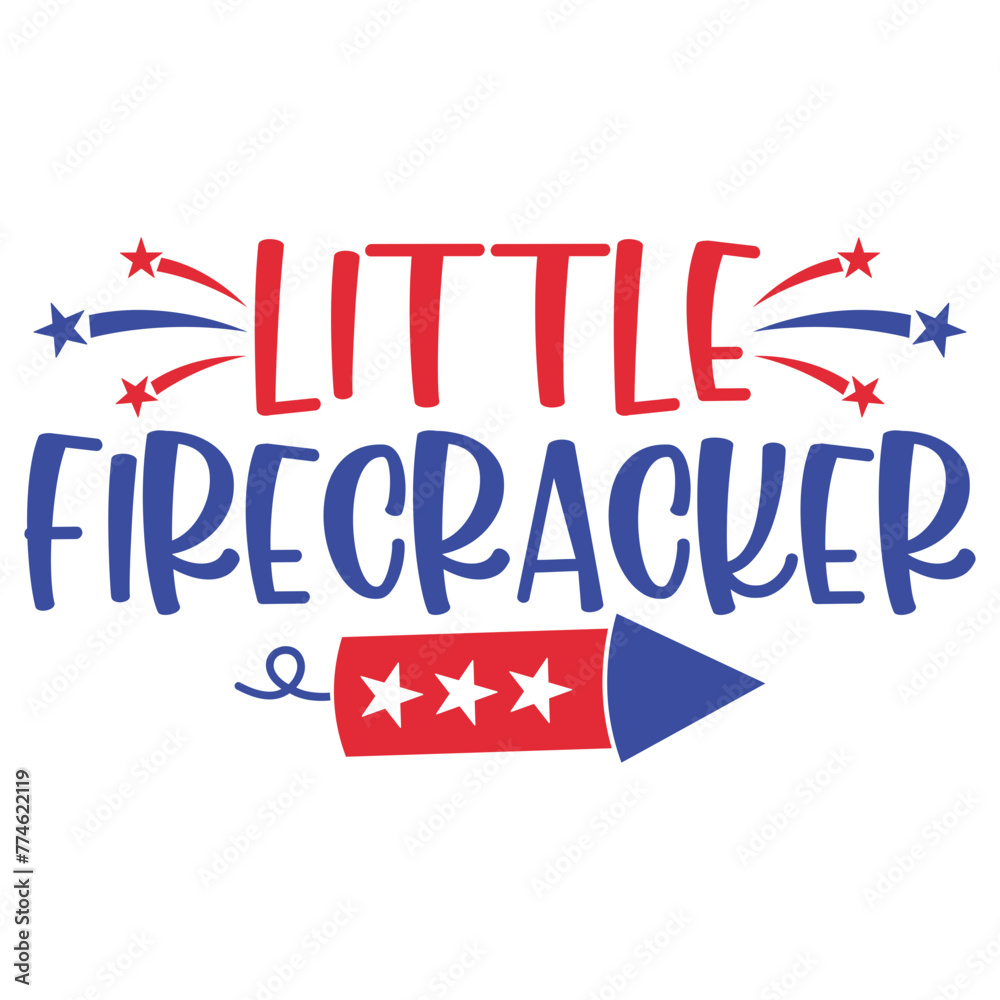 Little Firecracker, 4th of July SVG, 4th Of July Vector, Independence Day
