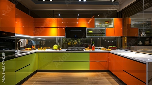 Luxury kitchen with a cutti...