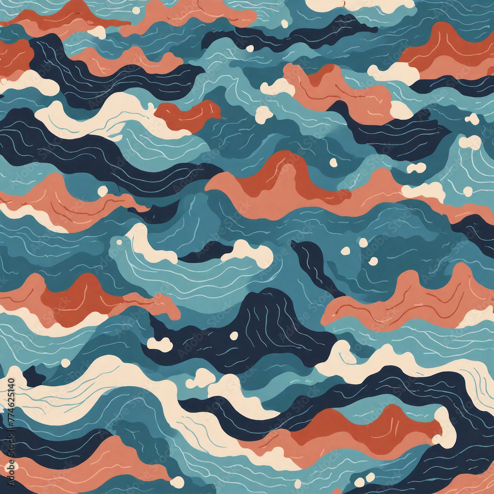 seamless pattern with waves seamless pattern with waves