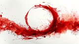   A canvas featuring a red-splattered circle on a white backdrop to accommodate the letter 'o'