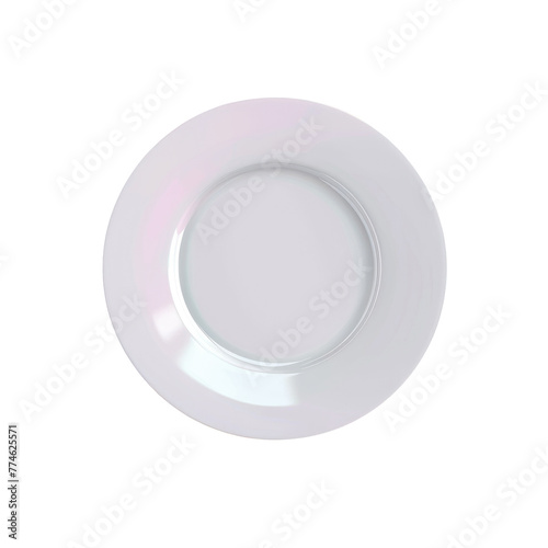 White plate with rim on Transparent Background