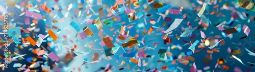 Confetti Throwing paper pieces as a gesture of celebration, Holiday and celebration element, futuristic background