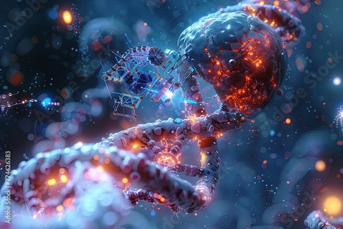 Nanotechnology Nanobot DNA Repair Module in Action © ChickyKai
