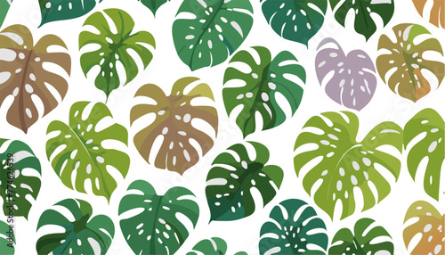 seamless pattern with tropical leaves